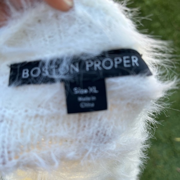 NWOT Women’s soft crème colored V Neck sweater by Boston Proper size XL - Picture 5 of 5